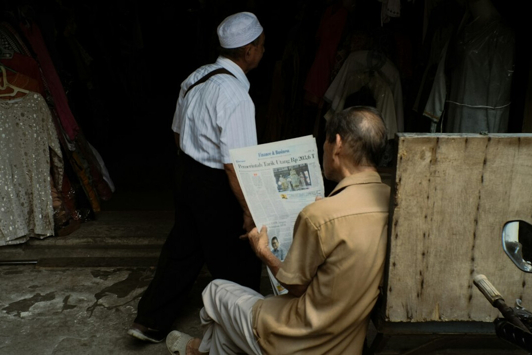 journalist examining evidence